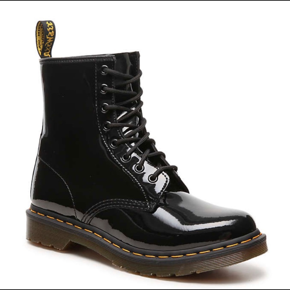 Dr. Martens Black Patent Leather 1460 lace up boot